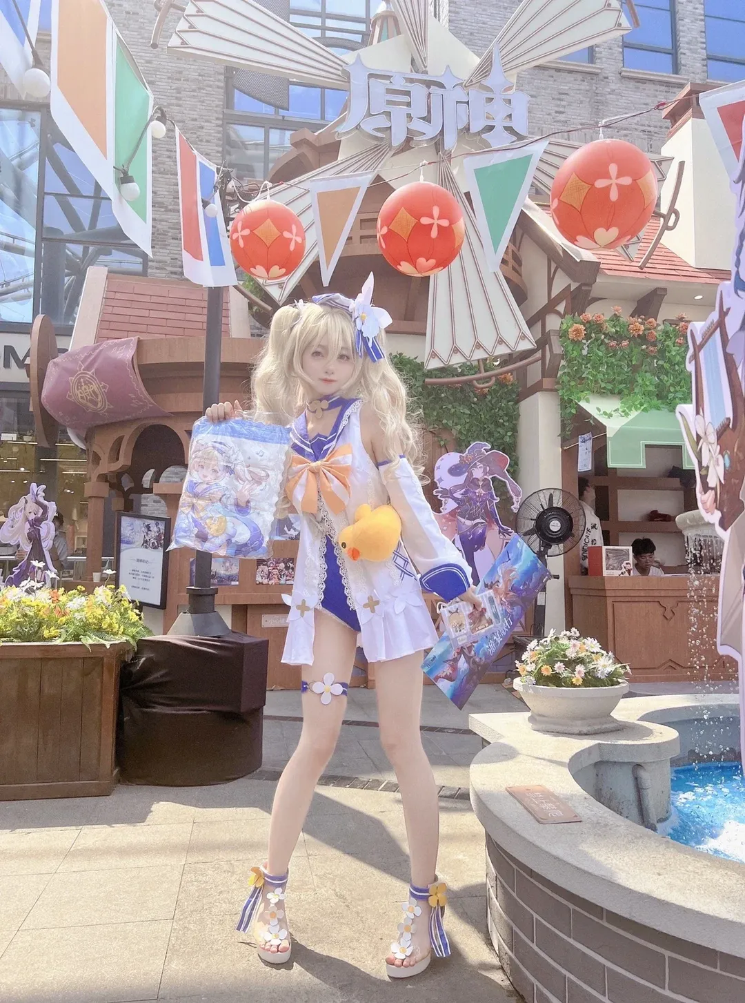 原神, 芭芭拉cos, cosplay分享, 湖滨银泰in77, 夏日水手服 - 第1张
