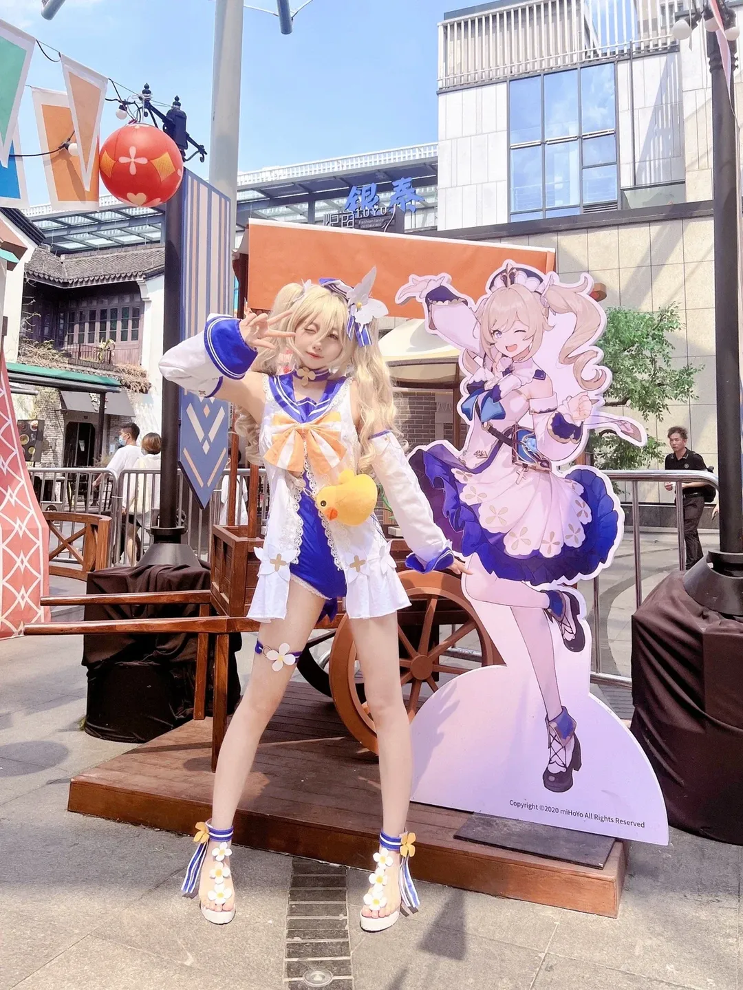 原神, 芭芭拉cos, cosplay分享, 湖滨银泰in77, 夏日水手服 - 第2张