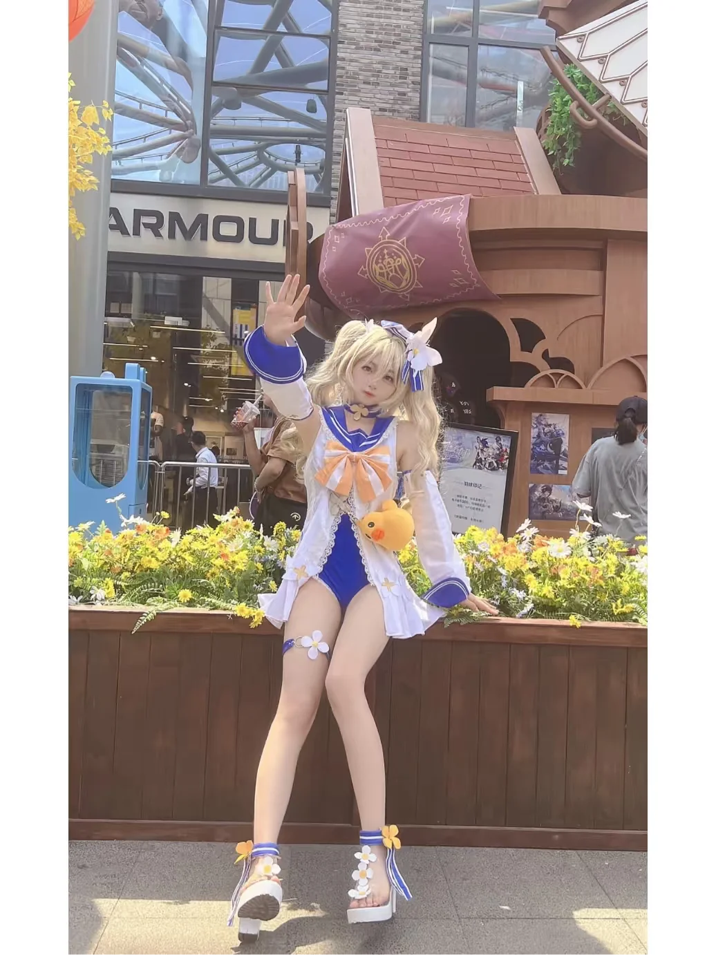 原神, 芭芭拉cos, cosplay分享, 湖滨银泰in77, 夏日水手服 - 第3张