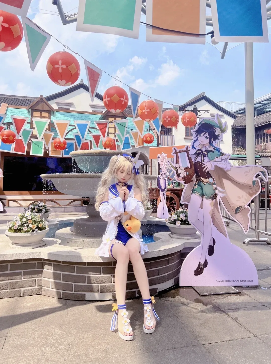 原神, 芭芭拉cos, cosplay分享, 湖滨银泰in77, 夏日水手服 - 第5张
