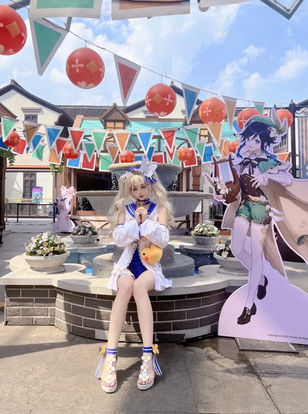 原神, 芭芭拉cos, cosplay分享, 湖滨银泰in77, 夏日水手服 - 第6张
