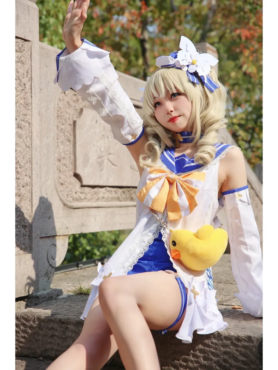 原神, 芭芭拉cos, 户外cosplay, 水手服穿搭, 杭州漫展 - 第2张