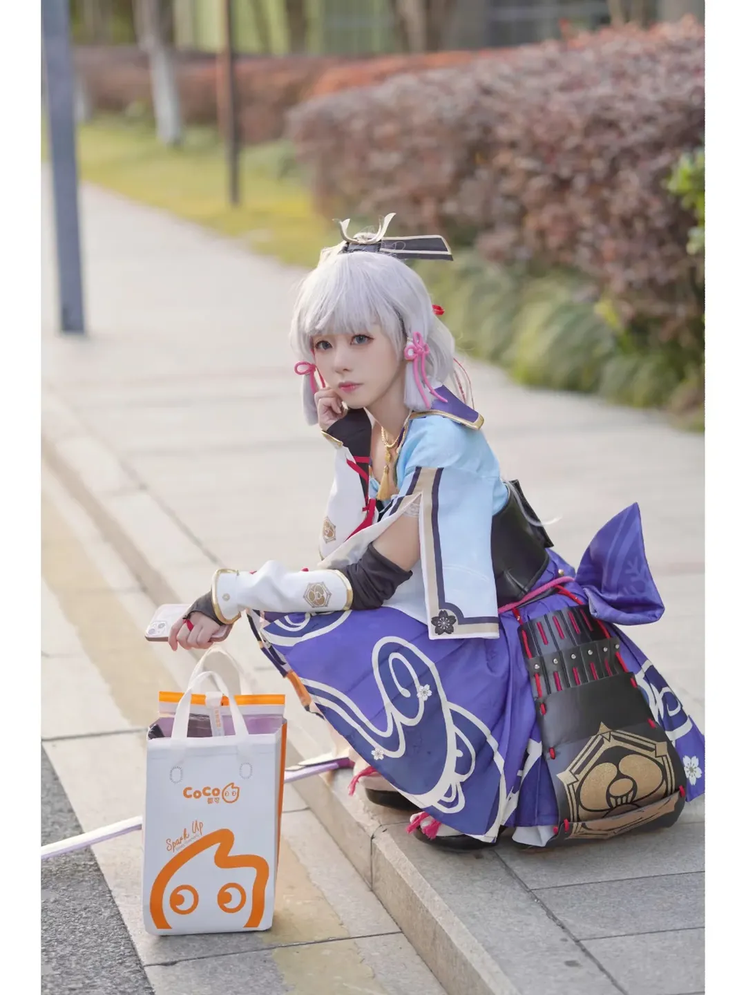 原神, 神里绫华cos, 外景摄影, Cosplay日常, 街头随拍 - 第8张