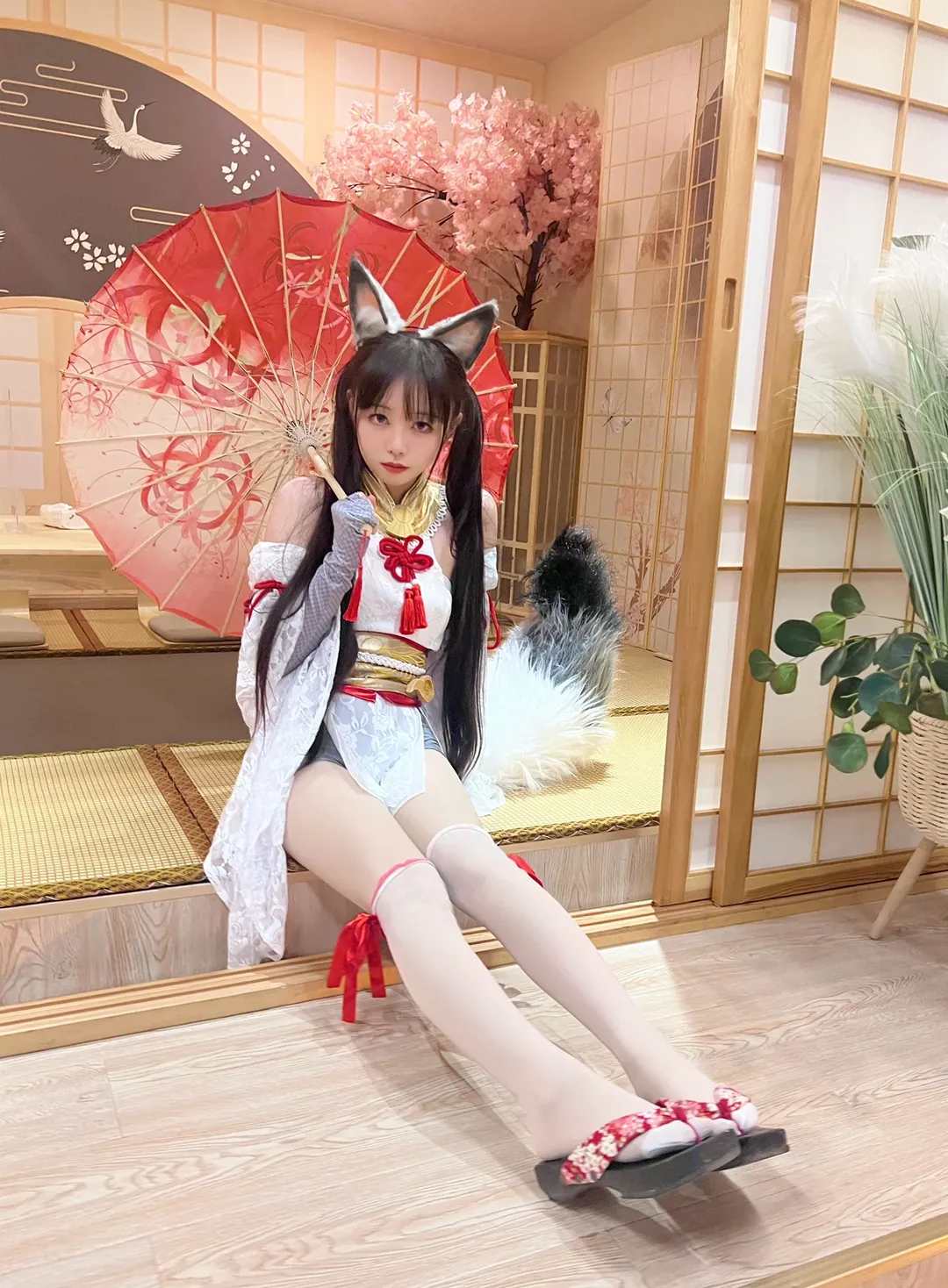 cosplay, 永劫无间, 胡桃cos, 和风少女, 白丝木屐 - 第2张