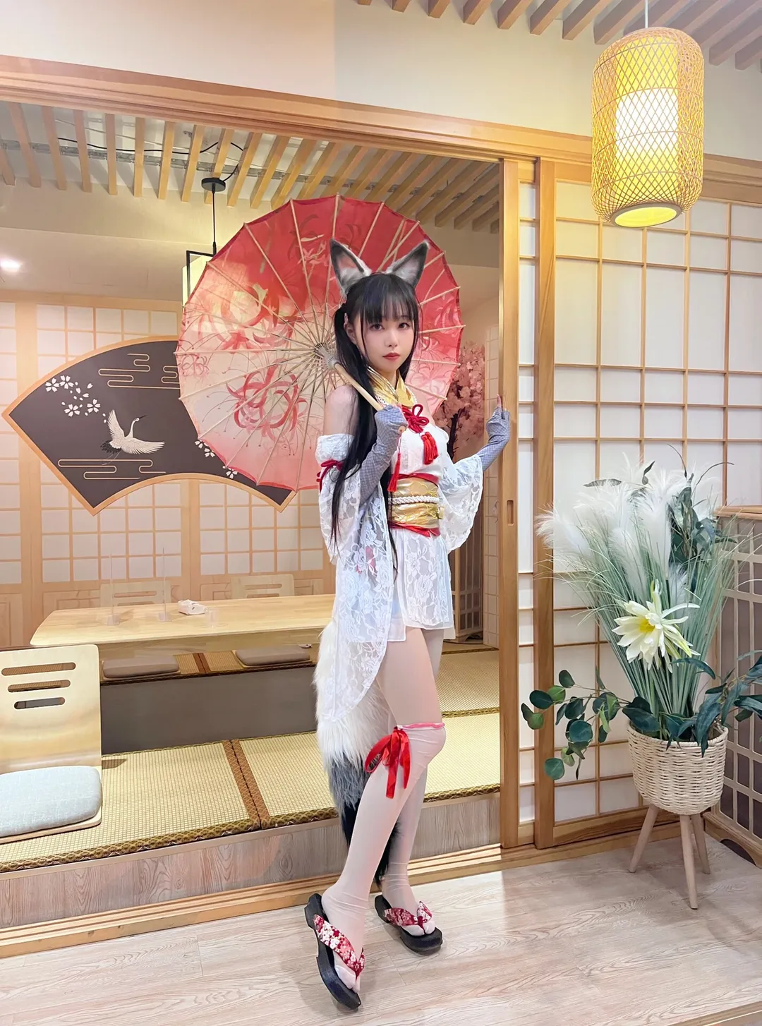 cosplay, 永劫无间, 胡桃cos, 和风少女, 白丝木屐 - 第3张