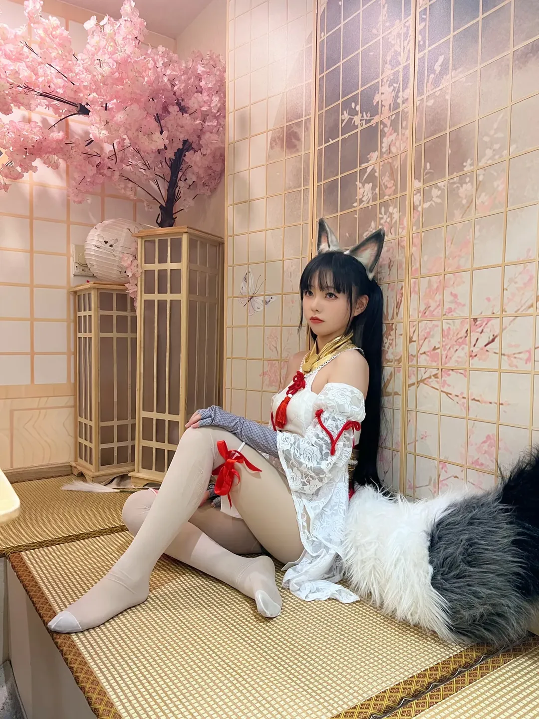 cosplay, 永劫无间, 胡桃cos, 和风少女, 白丝木屐 - 第6张