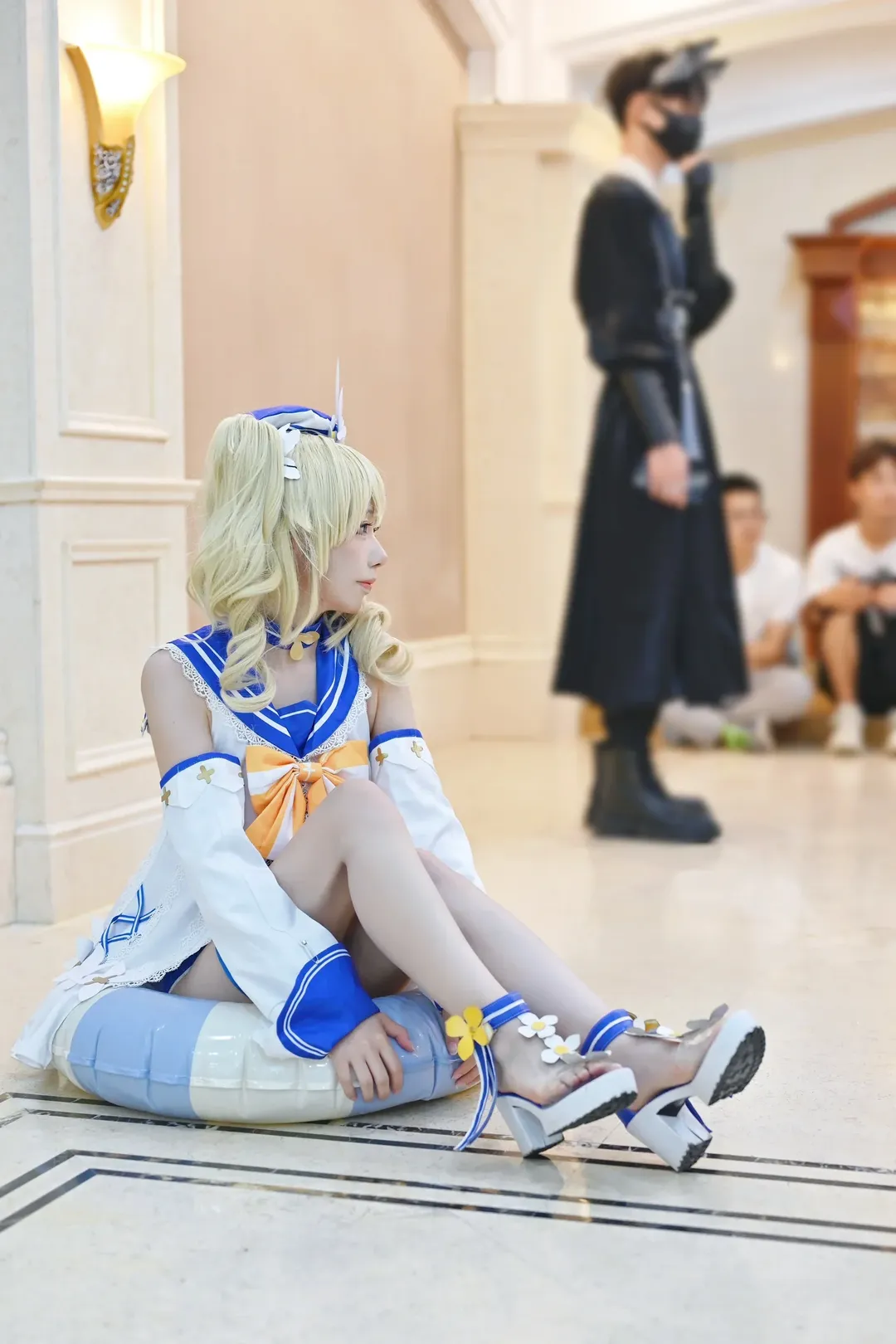 原神, 芭芭拉cos, Cosplay摄影, 夏日泳装, 水手服 - 第9张