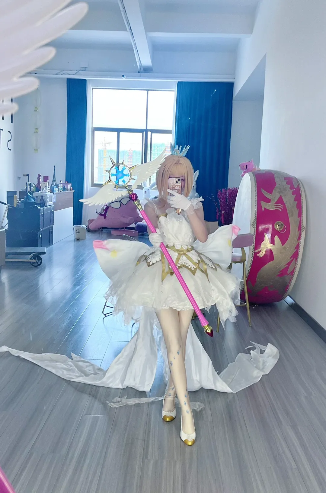 小樱cos, 对镜自拍, 百变小樱, 魔法杖道具, 透明篇cosplay - 第1张