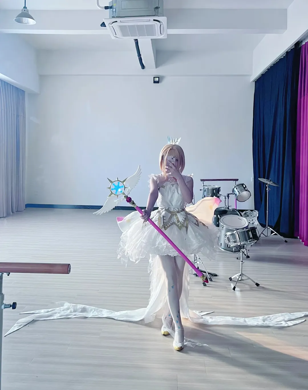 小樱cos, 对镜自拍, 百变小樱, 魔法杖道具, 透明篇cosplay - 第10张