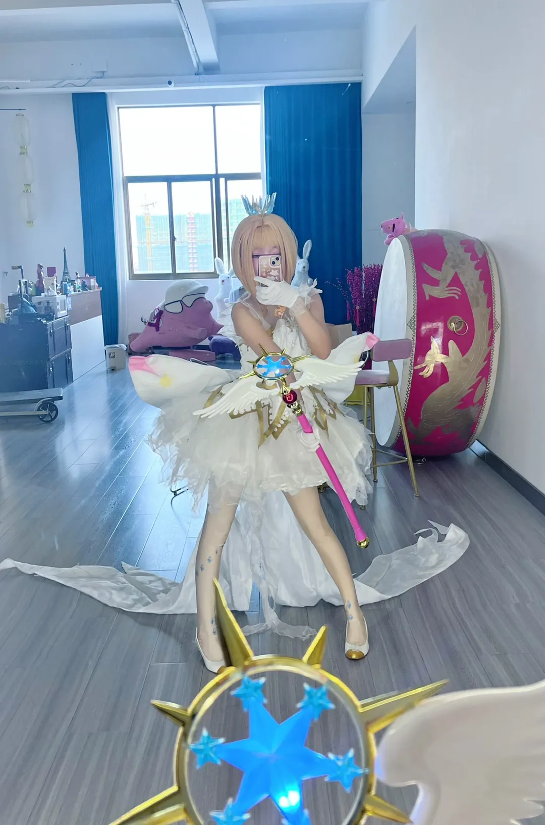 小樱cos, 对镜自拍, 百变小樱, 魔法杖道具, 透明篇cosplay - 第2张