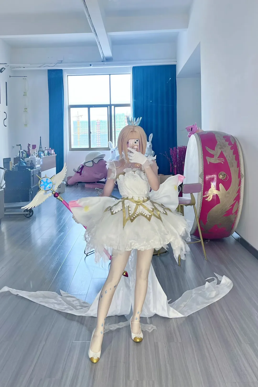 小樱cos, 对镜自拍, 百变小樱, 魔法杖道具, 透明篇cosplay - 第3张