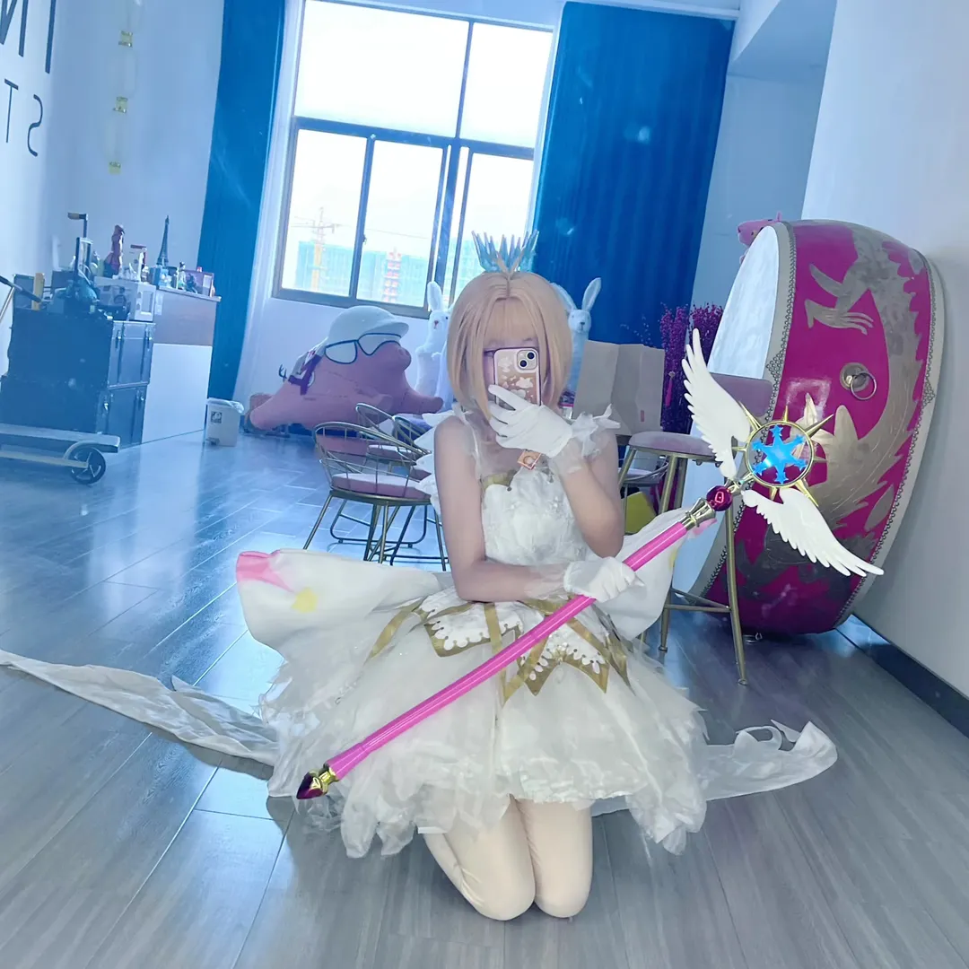 小樱cos, 对镜自拍, 百变小樱, 魔法杖道具, 透明篇cosplay - 第5张