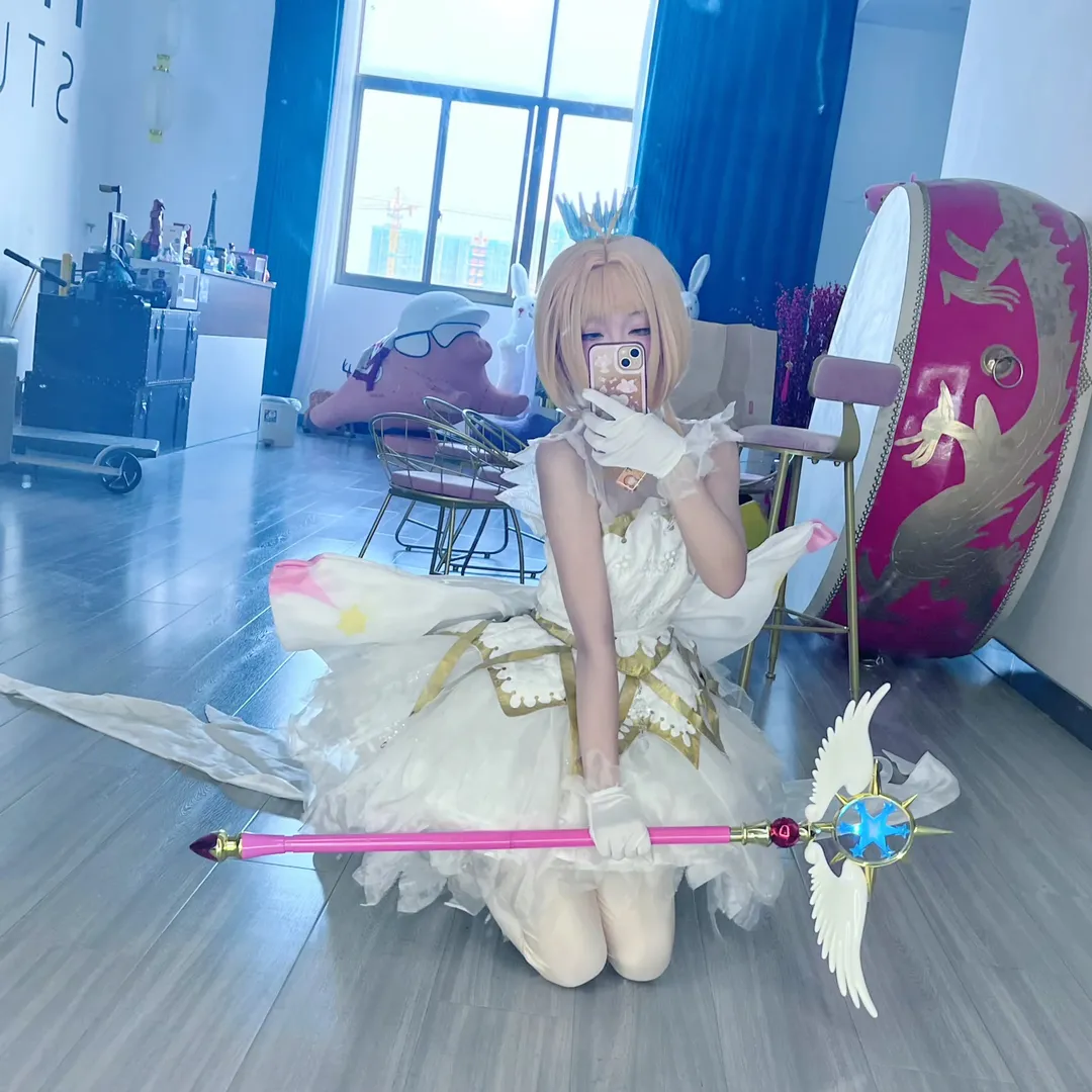 小樱cos, 对镜自拍, 百变小樱, 魔法杖道具, 透明篇cosplay - 第6张