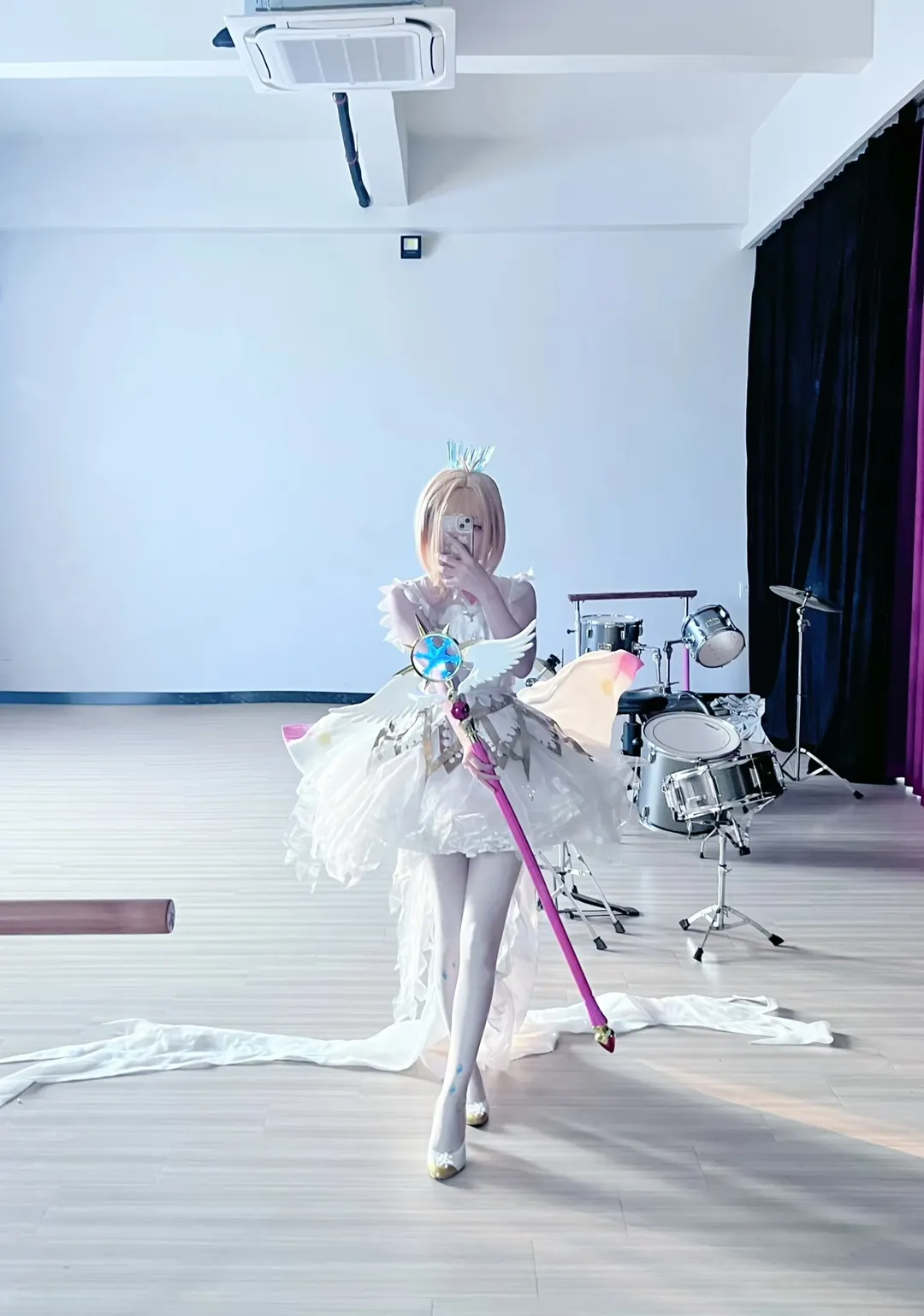 小樱cos, 对镜自拍, 百变小樱, 魔法杖道具, 透明篇cosplay - 第9张