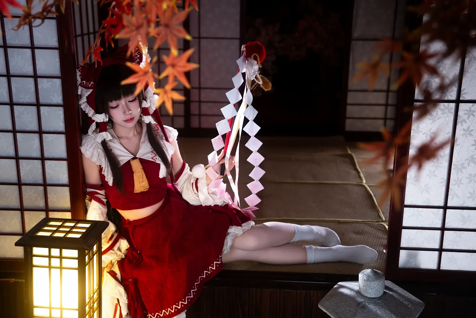 博丽灵梦cos, 东方project, cosplay正片, 巫女装扮, 日式和风 - 第3张
