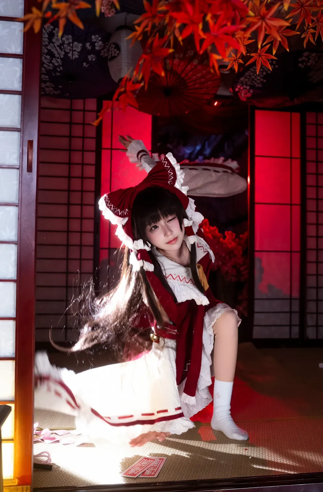 博丽灵梦cos, 东方project, cosplay正片, 巫女装扮, 日式和风 - 第4张