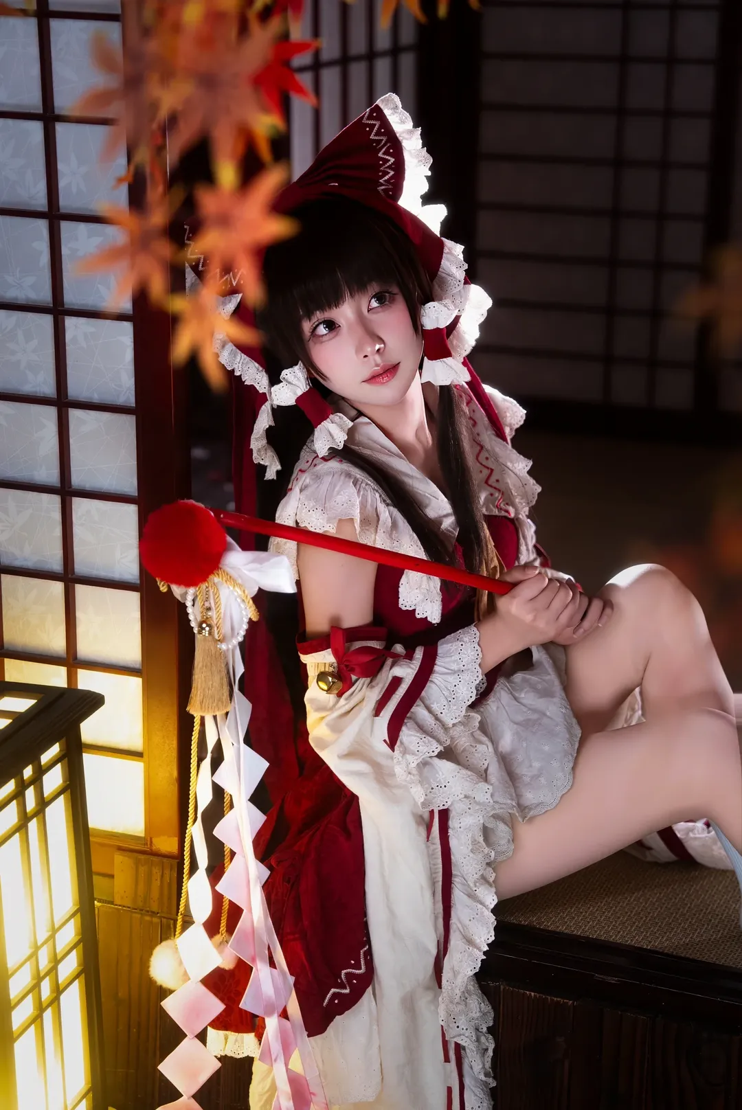 博丽灵梦cos, 东方project, cosplay正片, 巫女装扮, 日式和风 - 第9张