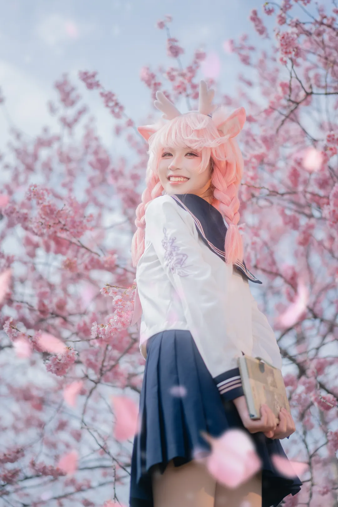 二次元摄影, 王者荣耀, JK制服, 瑶cos, 樱花写真 - 第11张