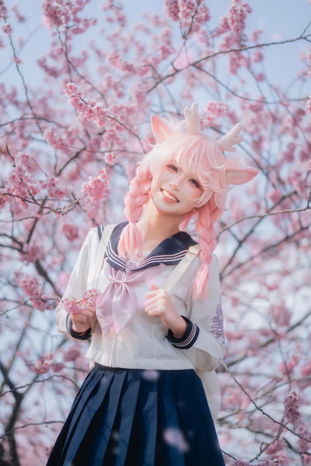 二次元摄影, 王者荣耀, JK制服, 瑶cos, 樱花写真 - 第12张