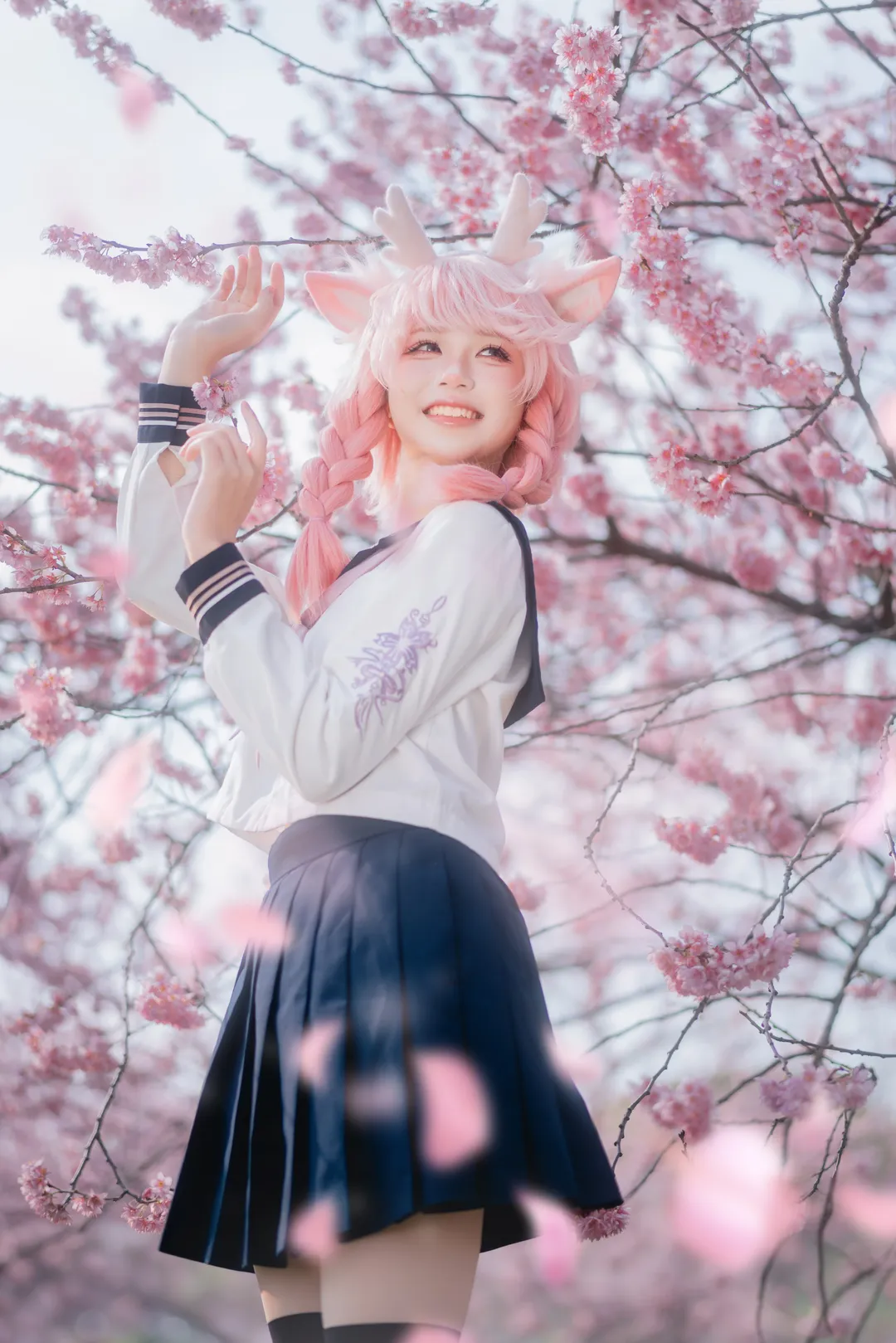 二次元摄影, 王者荣耀, JK制服, 瑶cos, 樱花写真 - 第4张
