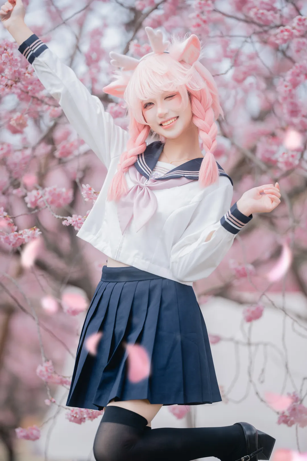 二次元摄影, 王者荣耀, JK制服, 瑶cos, 樱花写真 - 第5张