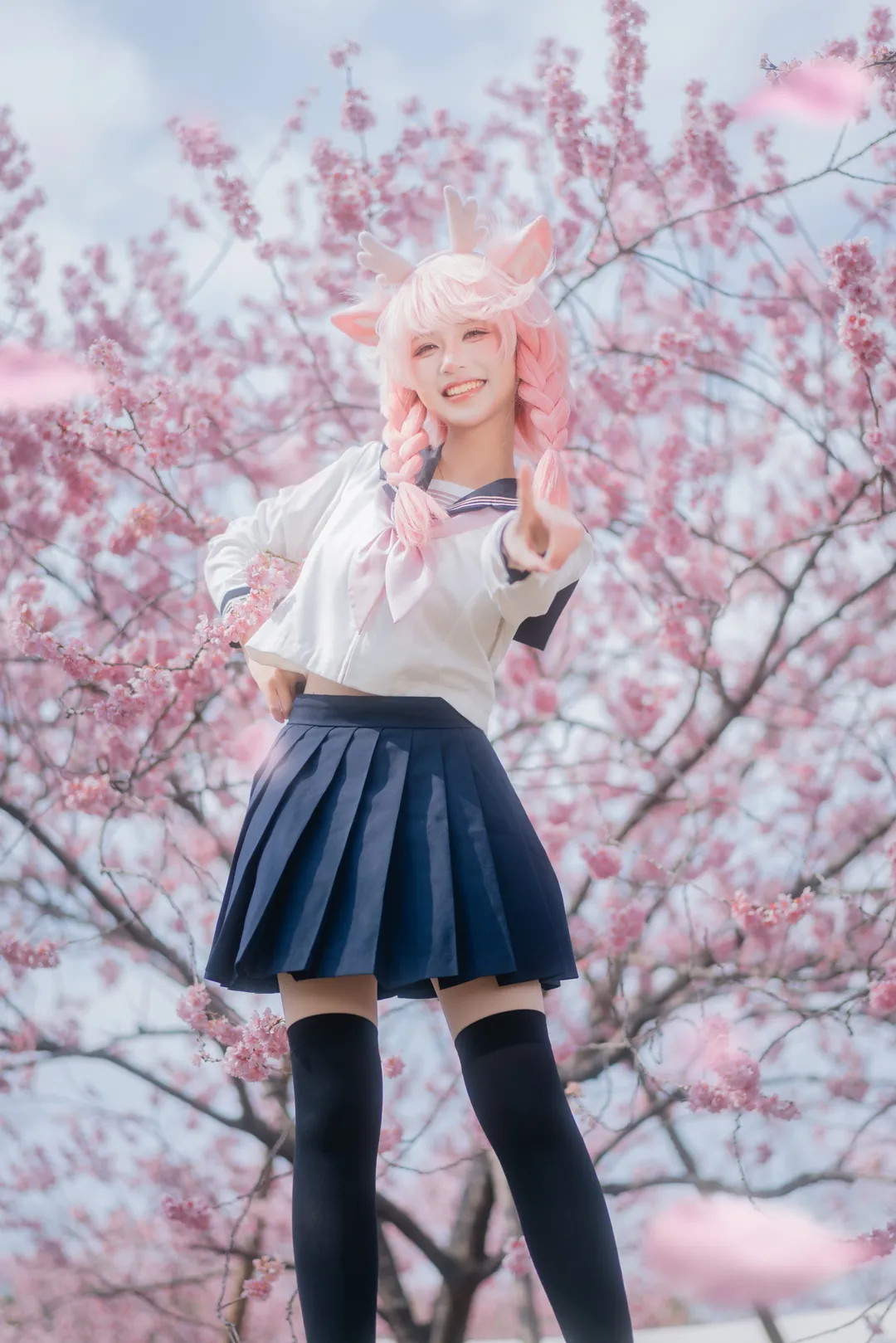 二次元摄影, 王者荣耀, JK制服, 瑶cos, 樱花写真 - 第9张