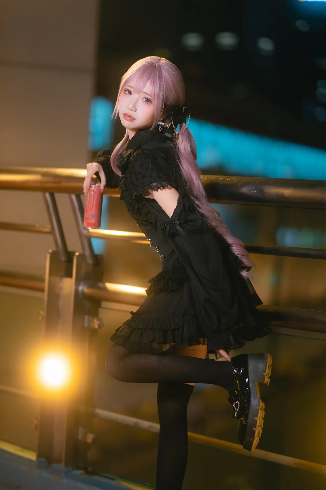 夜景人像, 日常cosplay, 地雷系穿搭, 哥特风少女, 蒋王桥夜景