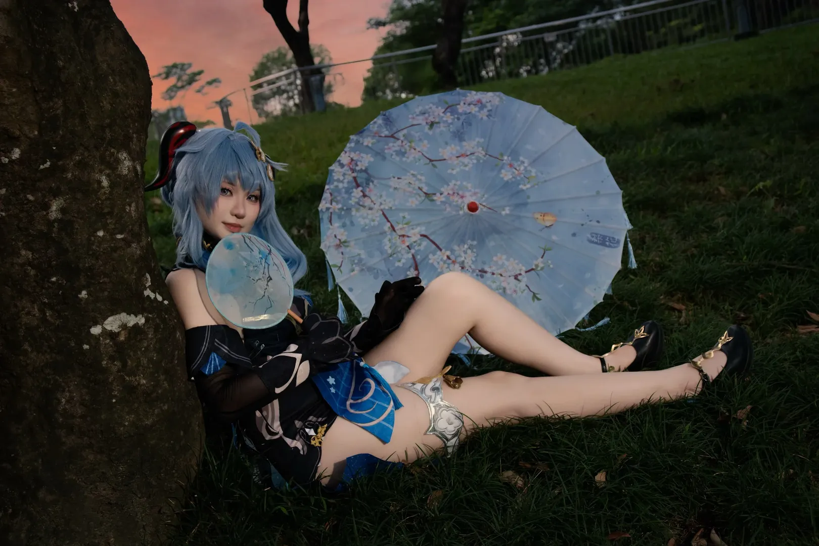原神, 甘雨cos, cosplay摄影, 国风二次元, 夜景氛围感
