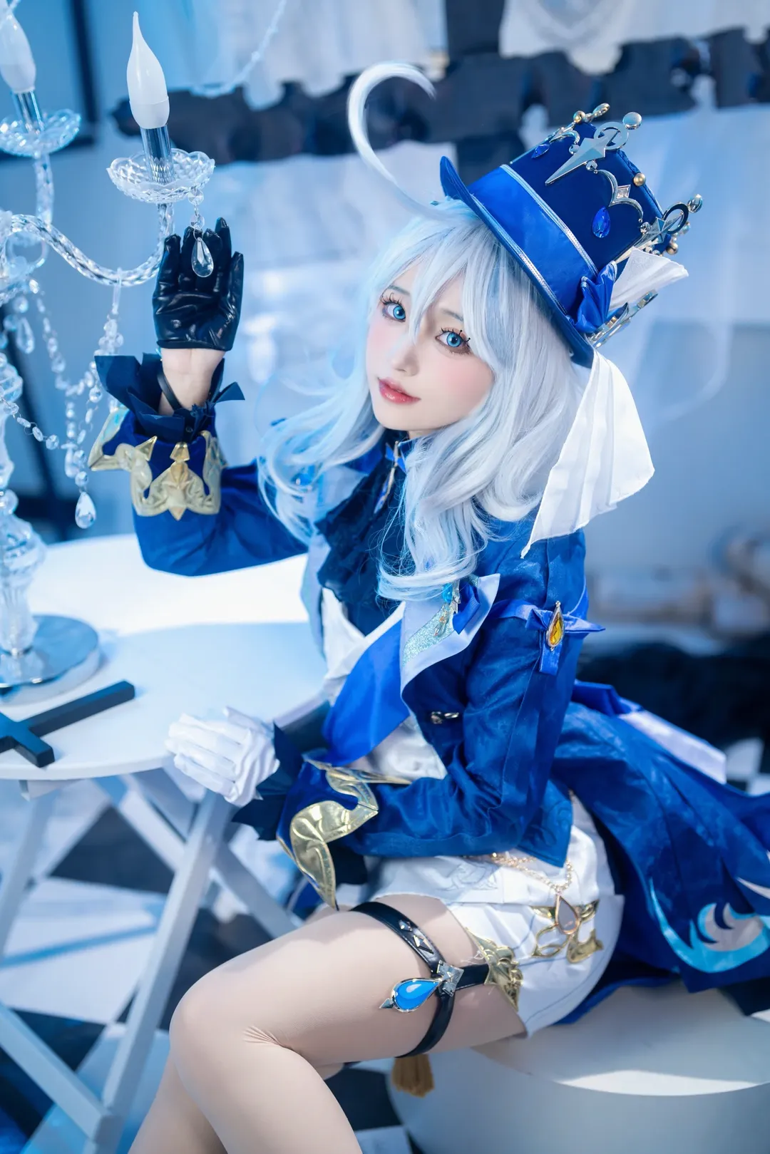 原神, フリーナ コスプレ, コスプレ撮影, 青白のクールトーンスタジオ撮影, 水神の衣装 - 2枚目