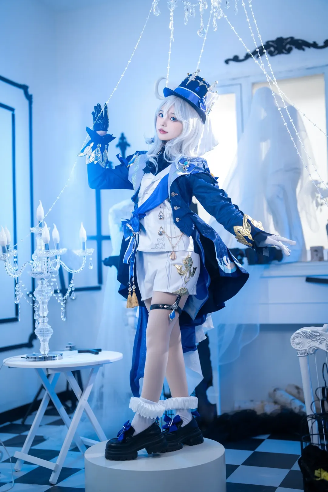 原神, フリーナ コスプレ, コスプレ撮影, 青白のクールトーンスタジオ撮影, 水神の衣装 - 7枚目