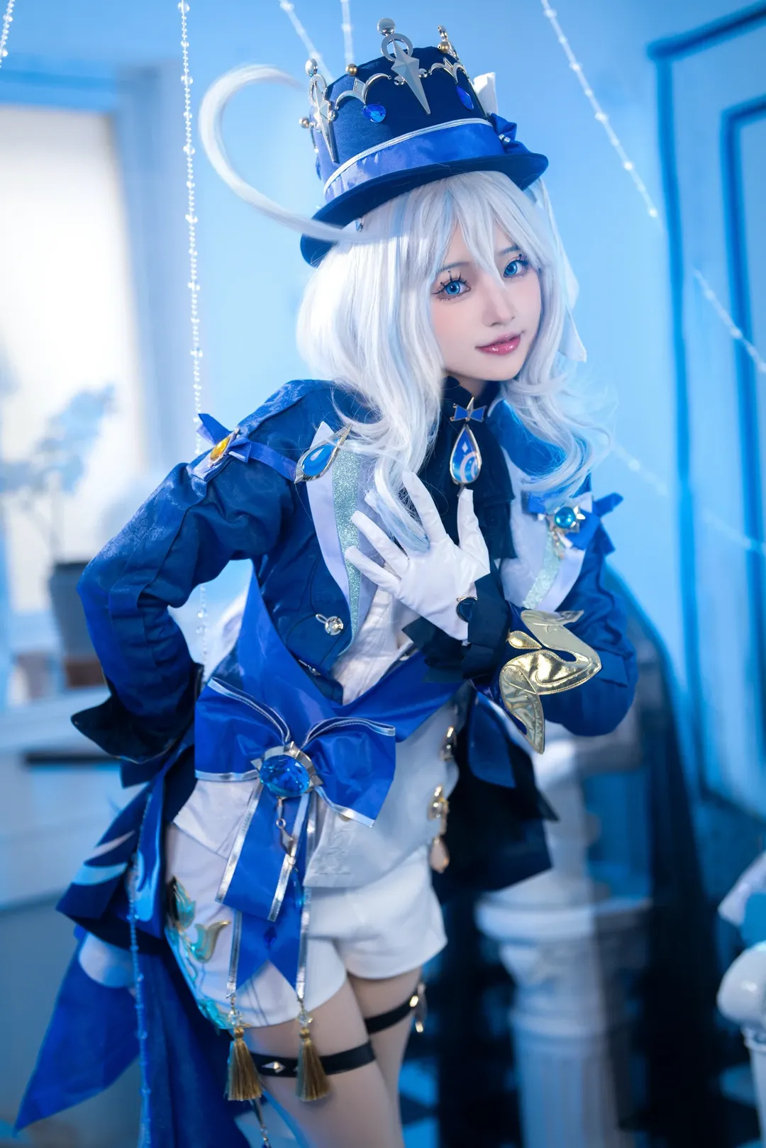 原神, フリーナ コスプレ, コスプレ撮影, 青白のクールトーンスタジオ撮影, 水神の衣装 - 8枚目