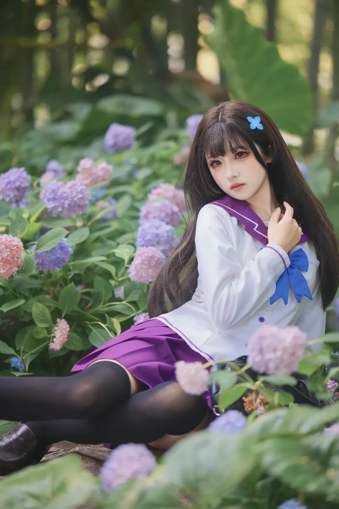 散华礼弥cos, cosplay日常, 散华礼弥, 绣球花写真, 水手服少女 - 第10张