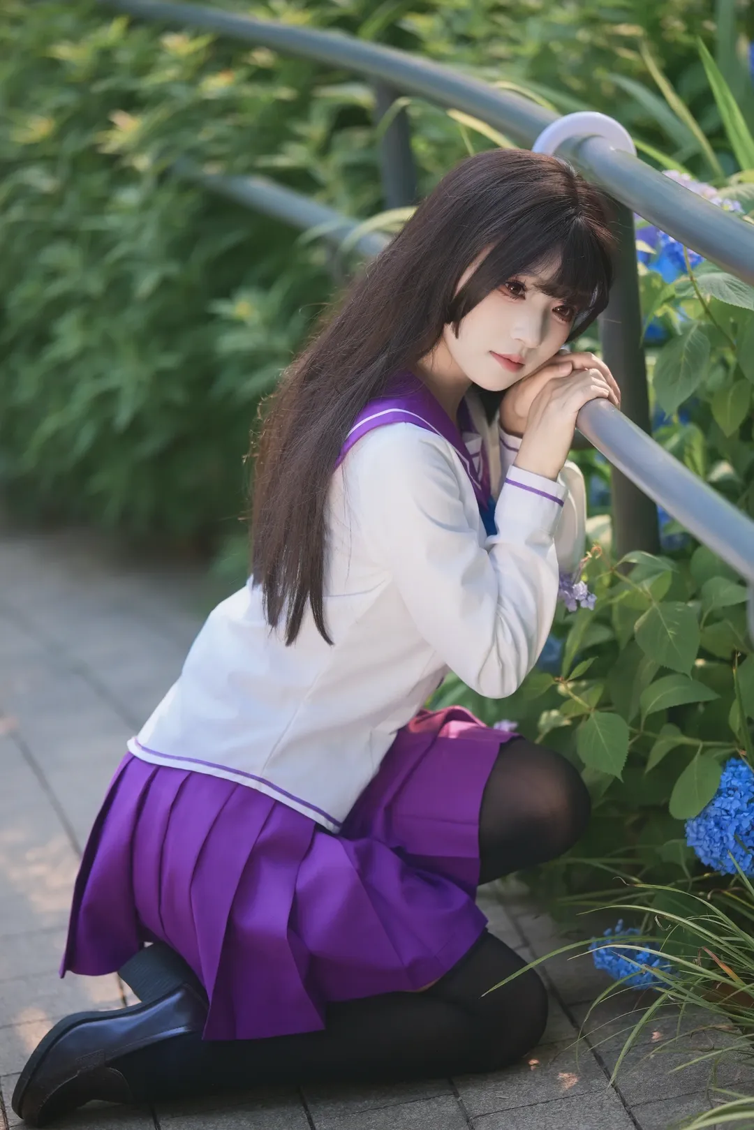 散华礼弥cos, cosplay日常, 散华礼弥, 绣球花写真, 水手服少女 - 第6张