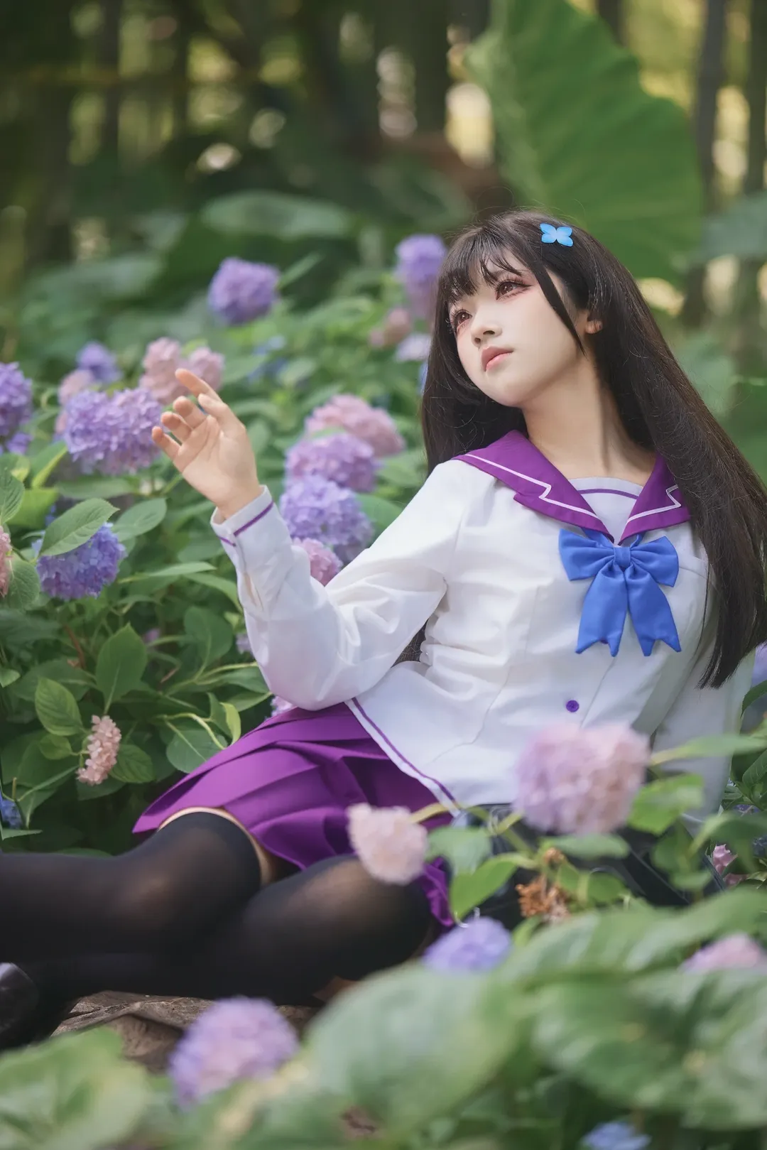散华礼弥cos, cosplay日常, 散华礼弥, 绣球花写真, 水手服少女 - 第8张