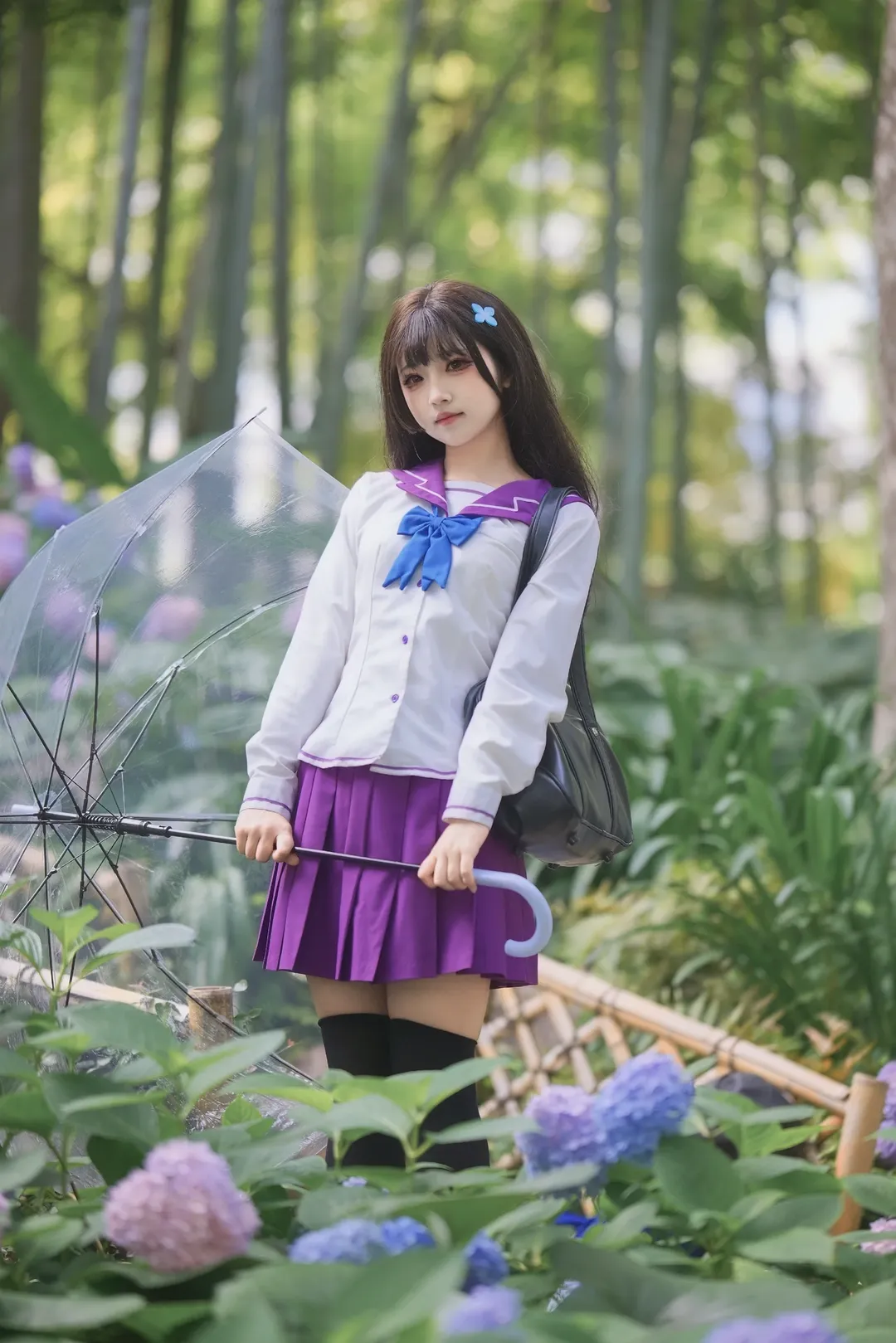 散华礼弥cos, cosplay日常, 散华礼弥, 绣球花写真, 水手服少女 - 第9张
