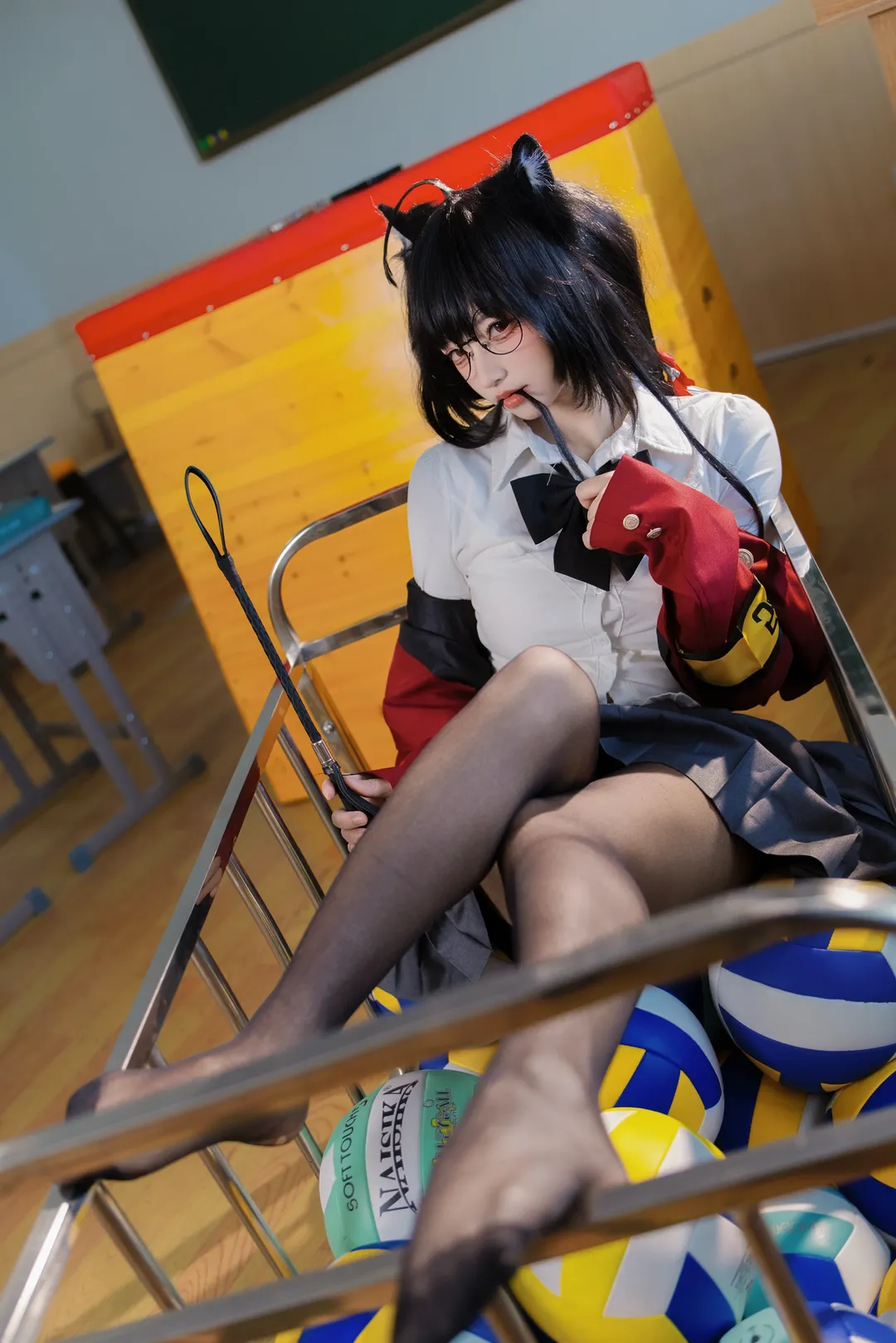 cosplay, 碧蓝航线, 大凤cos, 黑丝制服, 校园摄影 - 第2张