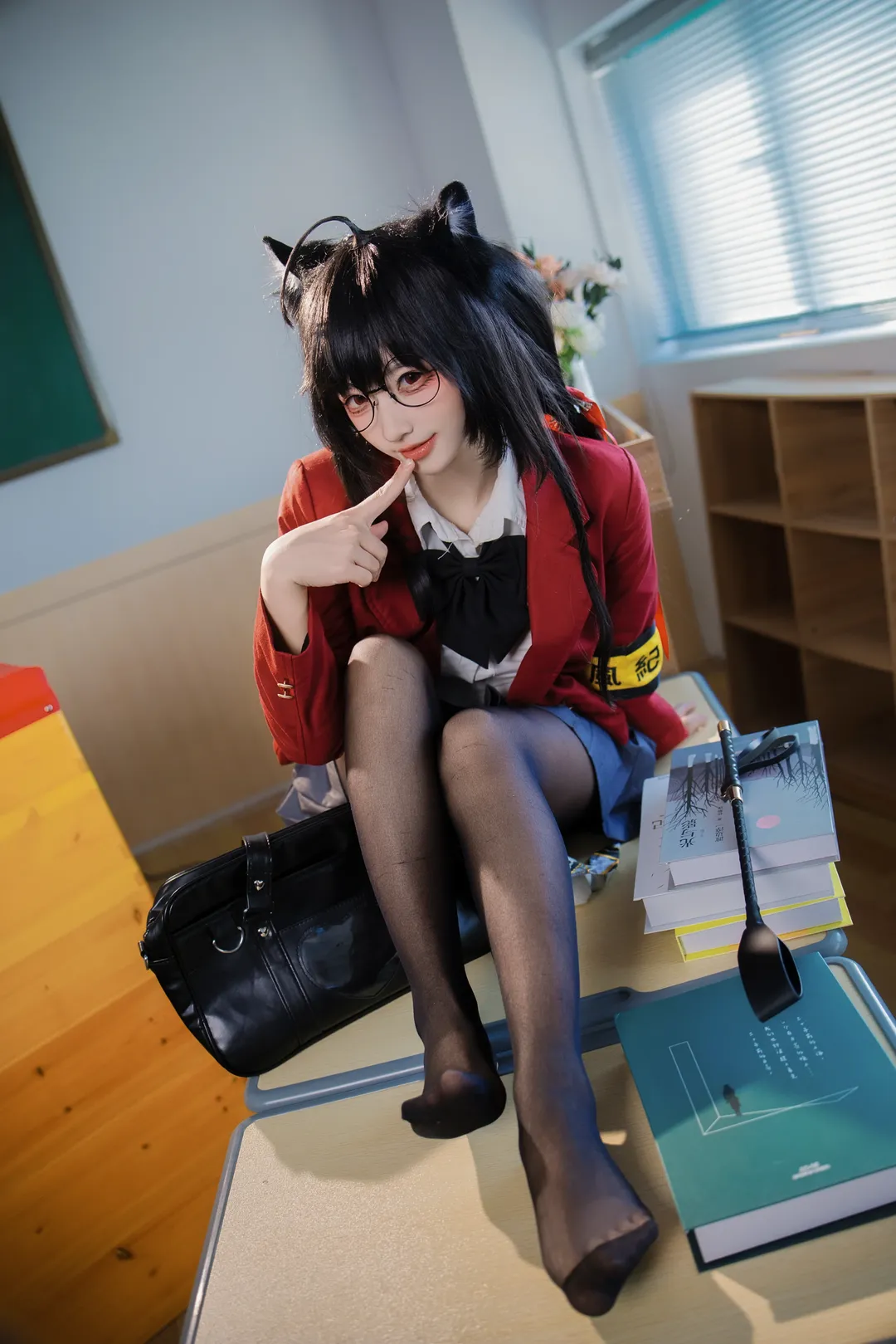 cosplay, 碧蓝航线, 大凤cos, 黑丝制服, 校园摄影