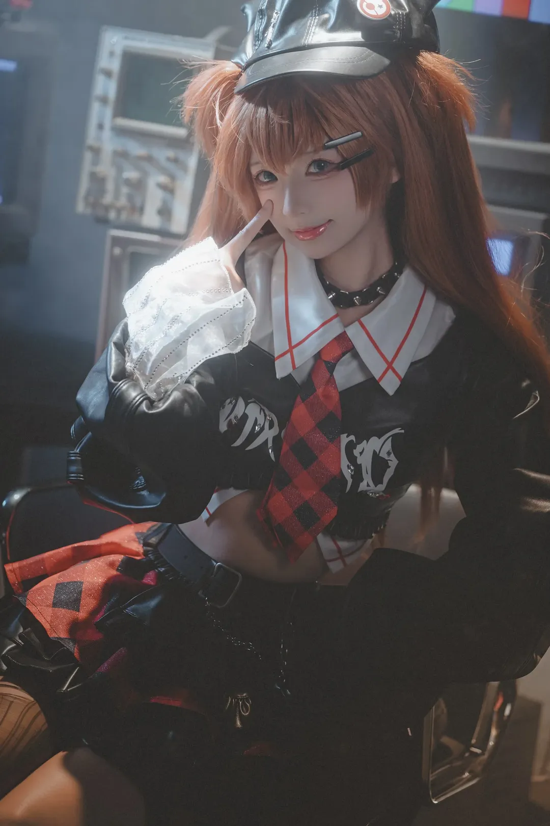 Asuka Cosplay, Neon Genesis Evangelion, Anime-style fashion, Rock style cosplay, Retro tech studio shoot - Image 6