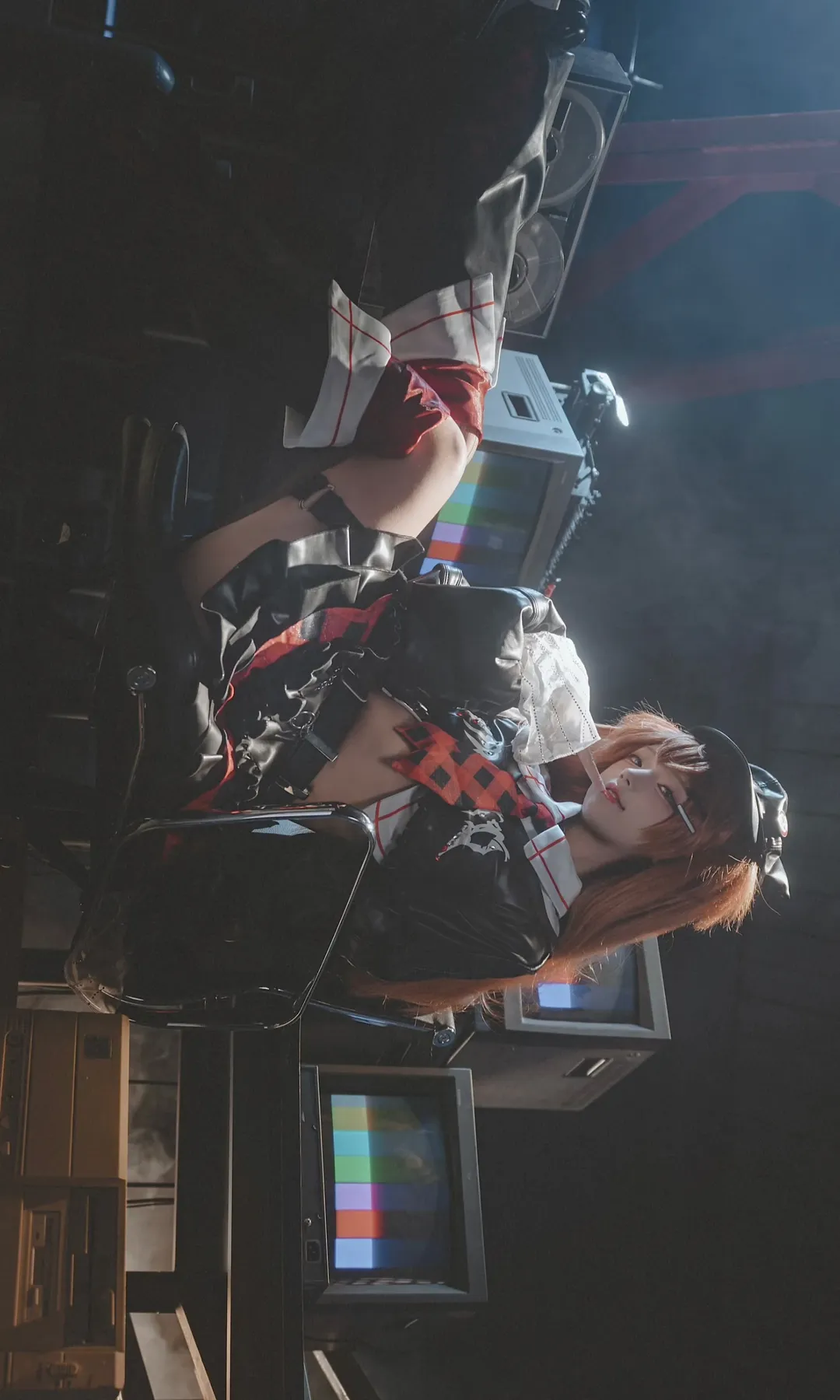Asuka Cosplay, Neon Genesis Evangelion, Cyberpunk photography, EVA Asuka, Retro-futuristic vibe