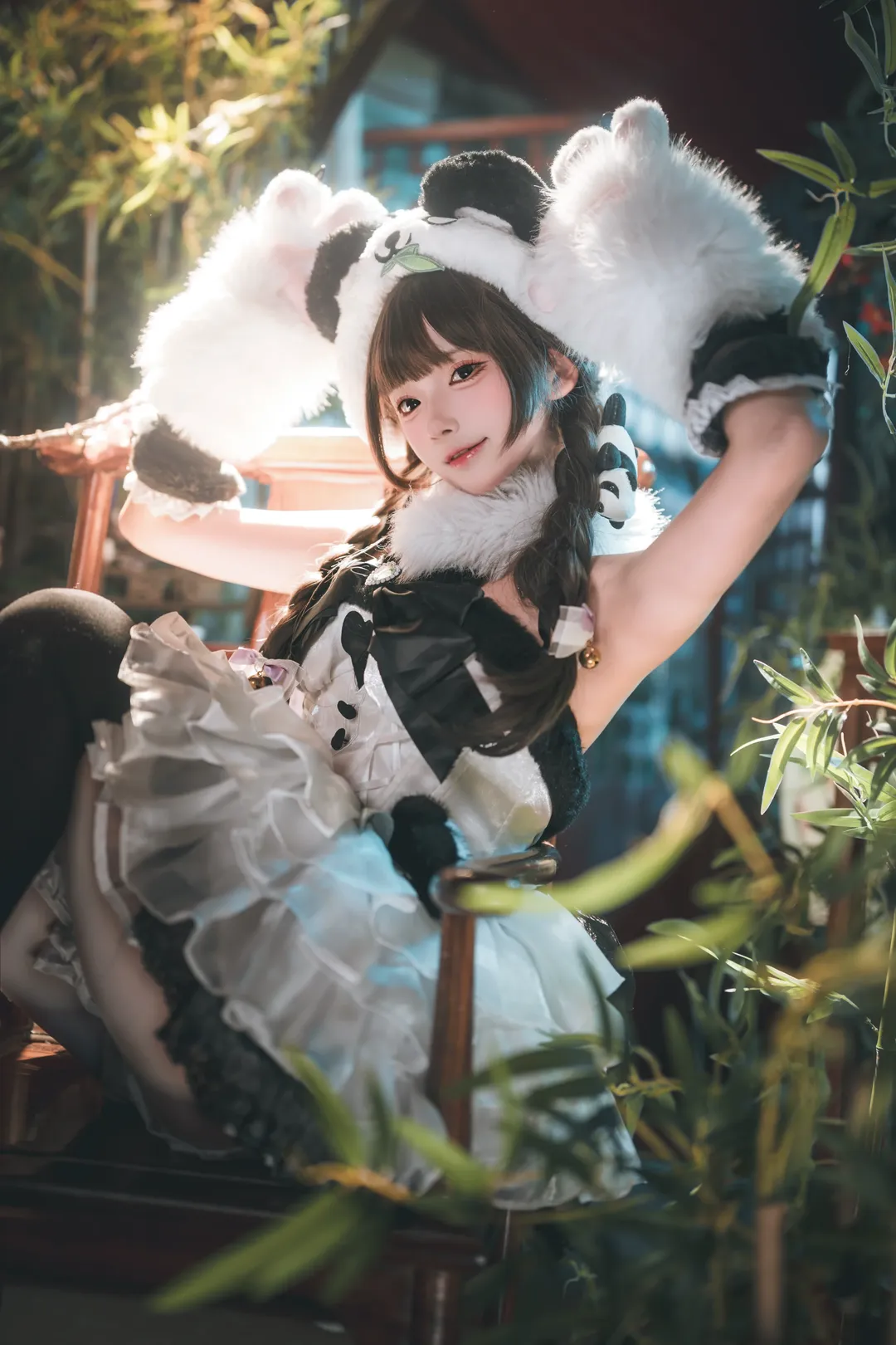 NARAKA: BLADEPOINT, Cosplay photography, Shen Miao cosplay, Chinese style aesthetics, Panda girl