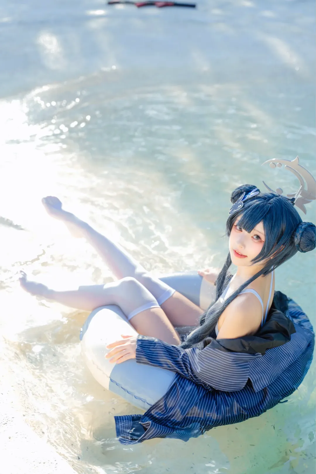 蔚蓝档案, 妃咲cos, 泳装cosplay, 死库水, 夏日外景 - 第1张
