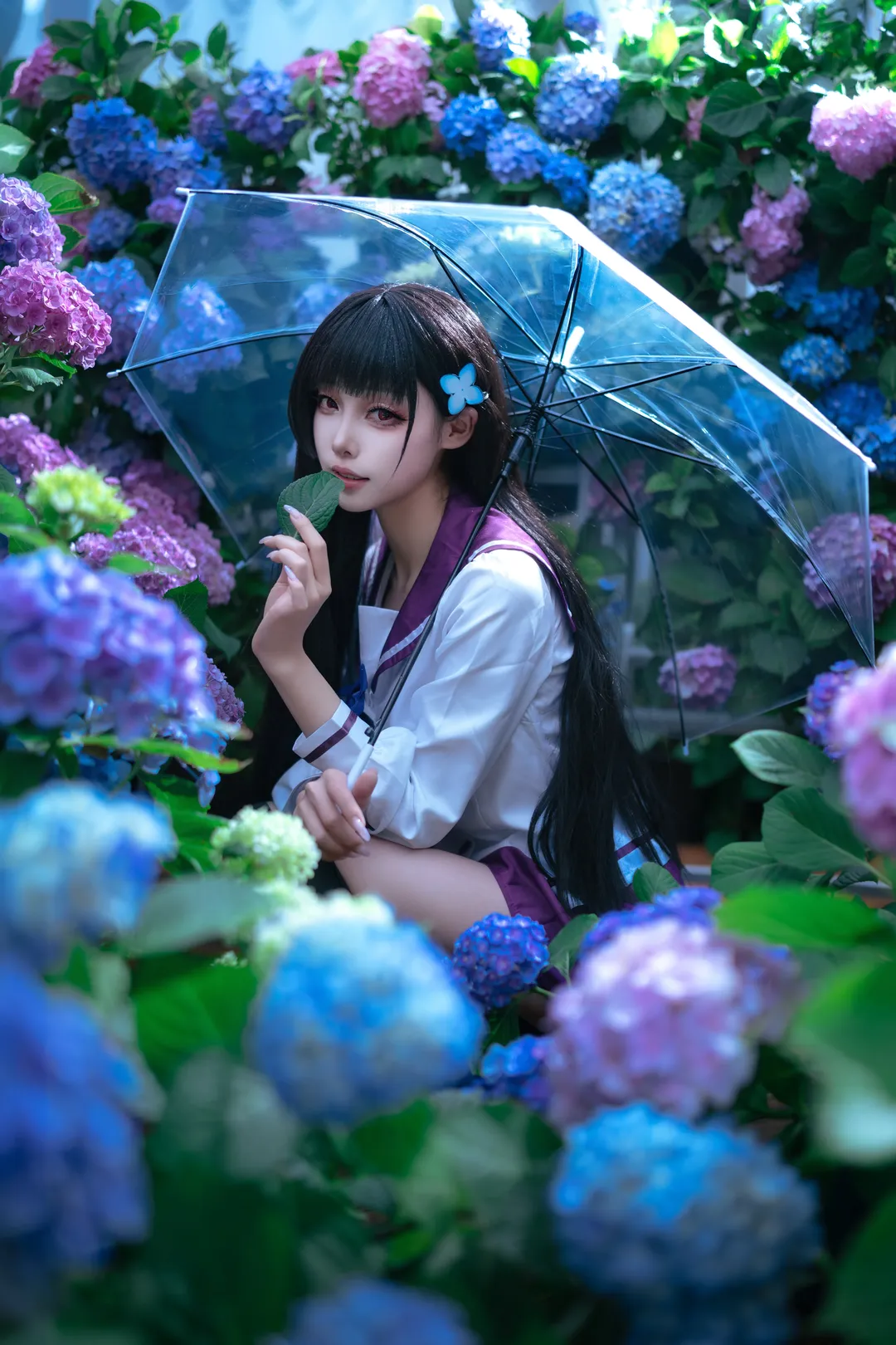 散华礼弥cos, cosplay摄影, 二次元氛围感, 无尽夏绣球花, 僵尸哪有这么萌 - 第2张