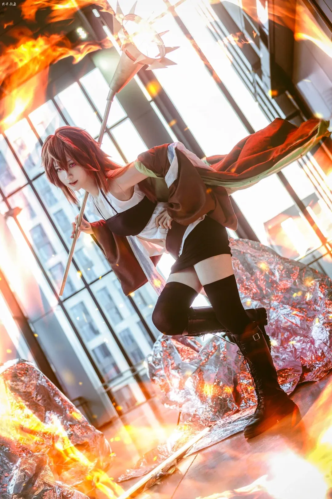 CICF漫展, Cosplay场照, 游戏王, 火灵使希塔cos, 火焰特效摄影 - 第3张