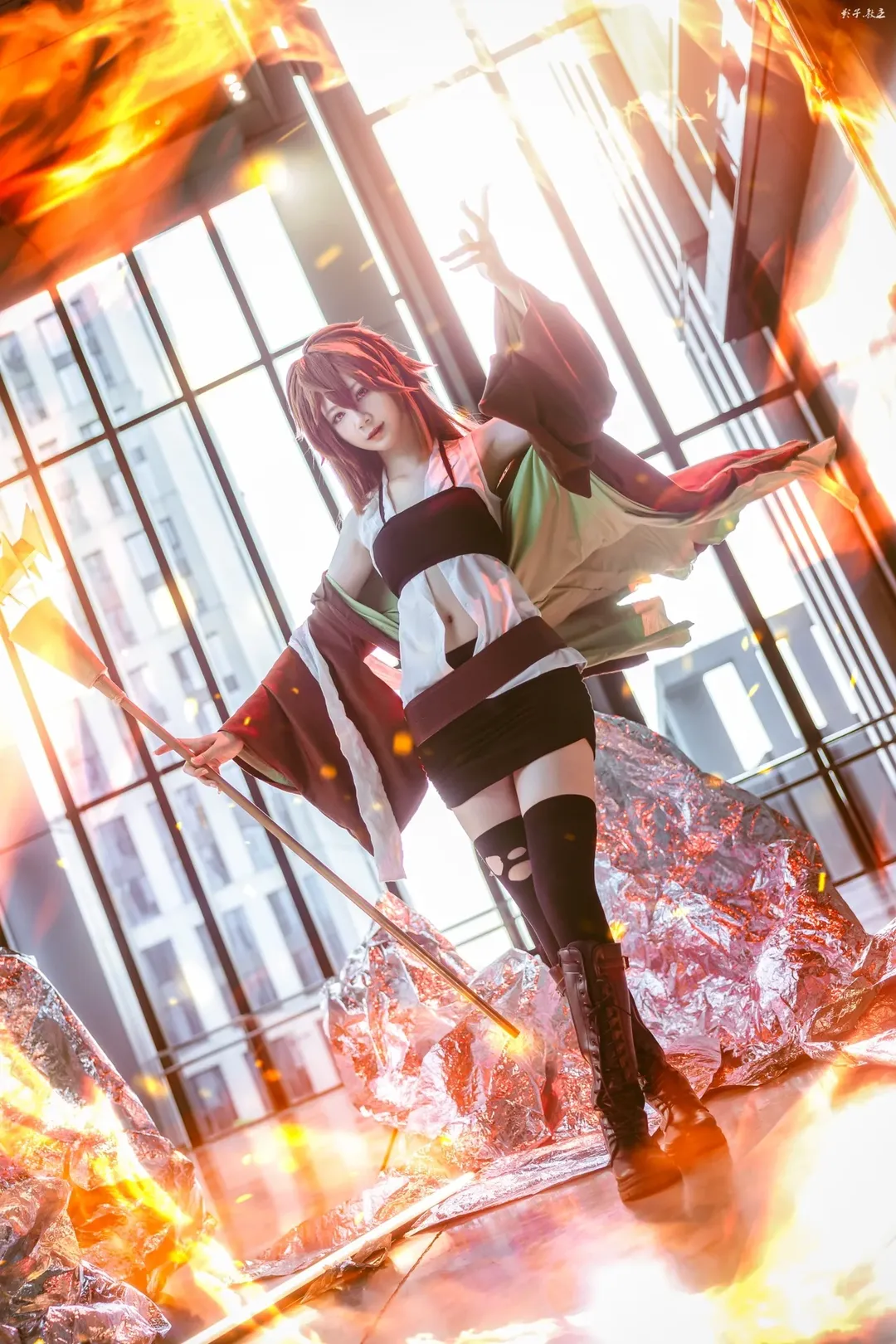 CICF漫展, Cosplay场照, 游戏王, 火灵使希塔cos, 火焰特效摄影 - 第5张