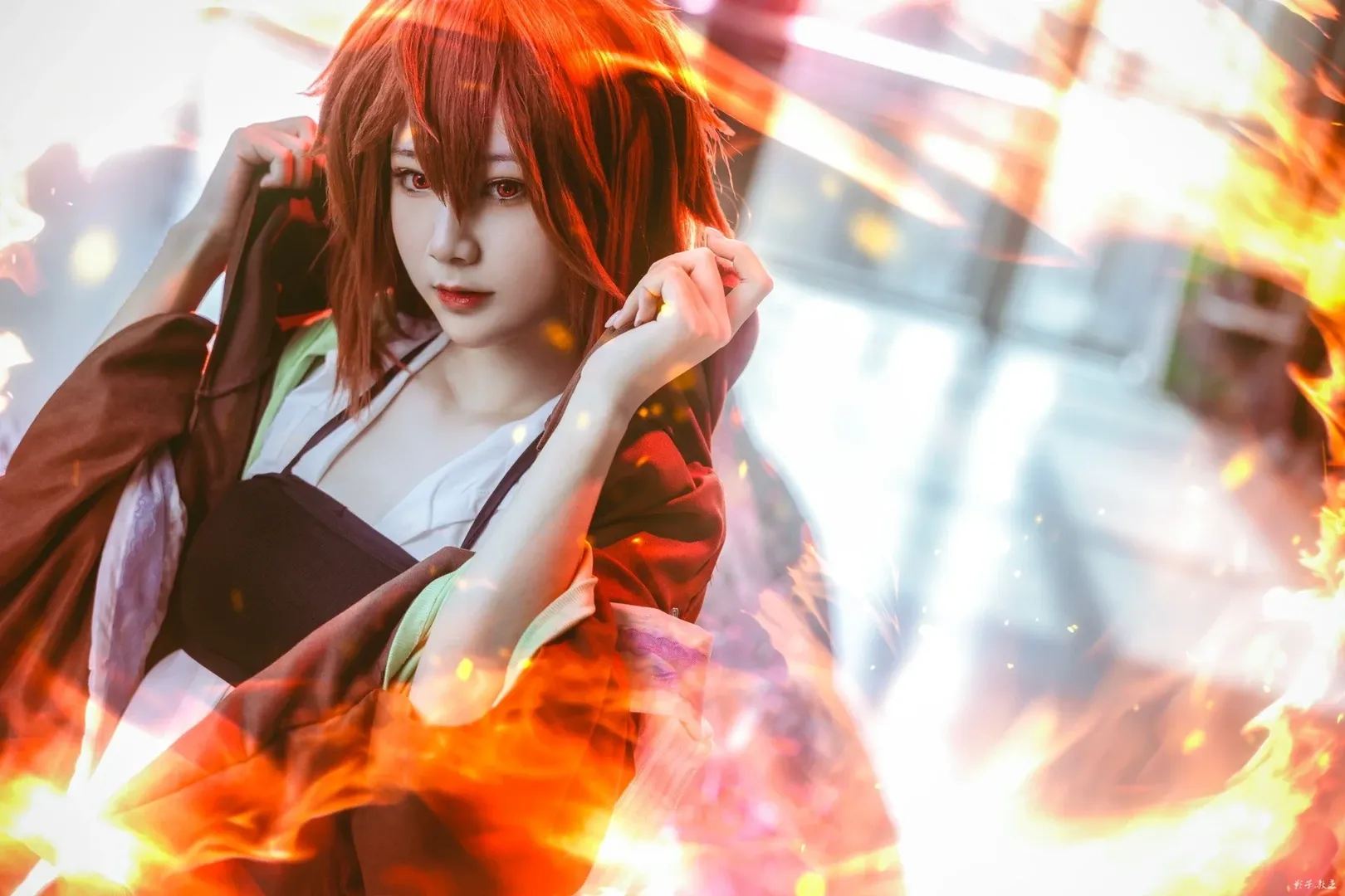 CICF漫展, Cosplay场照, 游戏王, 火灵使希塔cos, 火焰特效摄影 - 第6张