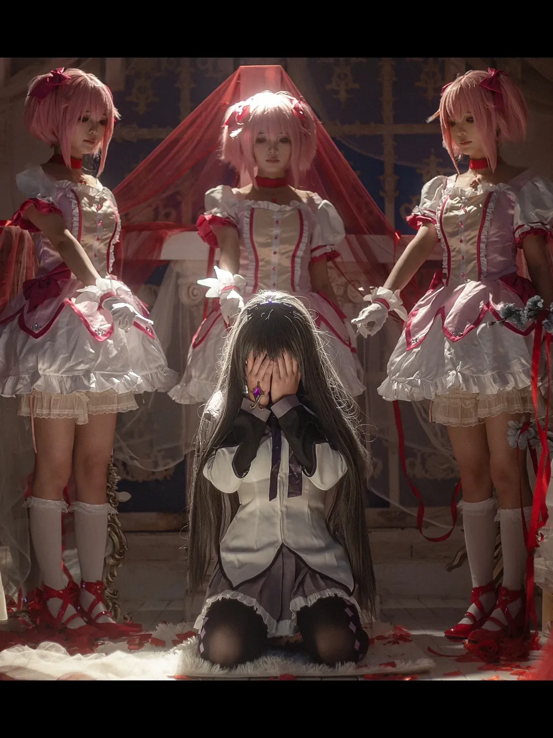鹿目圆cos, 魔法少女小圆, cosplay摄影, 广州约拍, 暗黑氛围