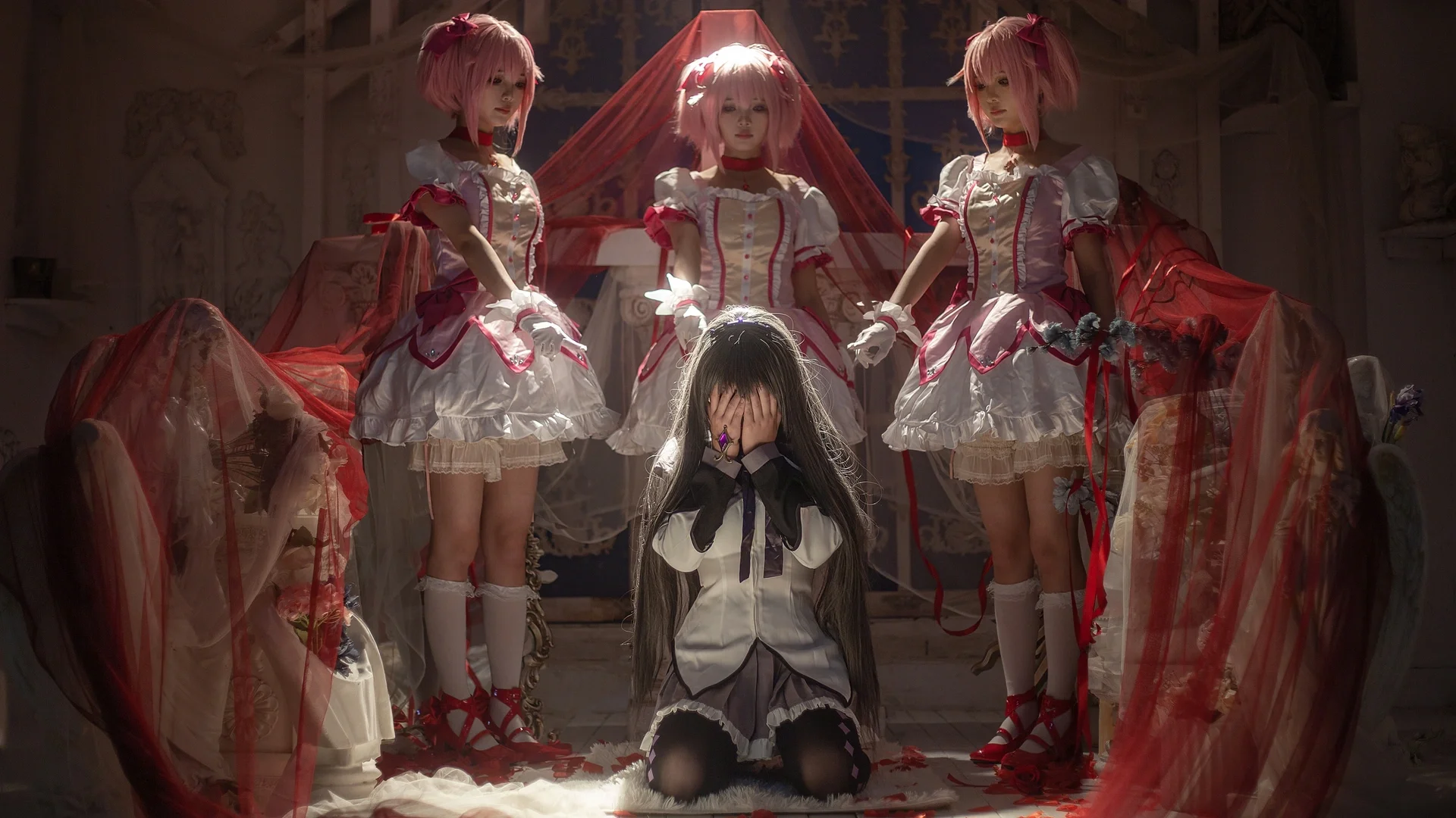 鹿目圓cos, 魔法少女小圓, cosplay攝影, 廣州約拍, 暗黑氛圍 - 第2張
