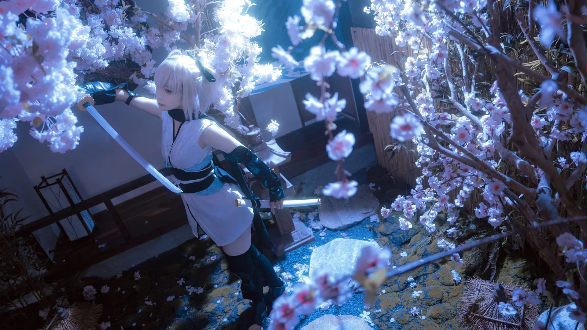 二次元攝影, Fate/Grand Order, 沖田總司cos, 和風寫真, 櫻花庭院 - 第10張