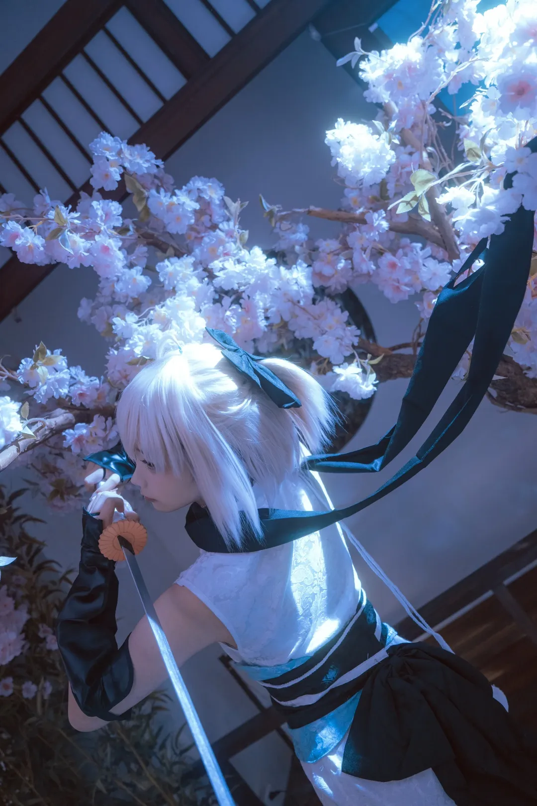二次元攝影, Fate/Grand Order, 沖田總司cos, 和風寫真, 櫻花庭院 - 第11張