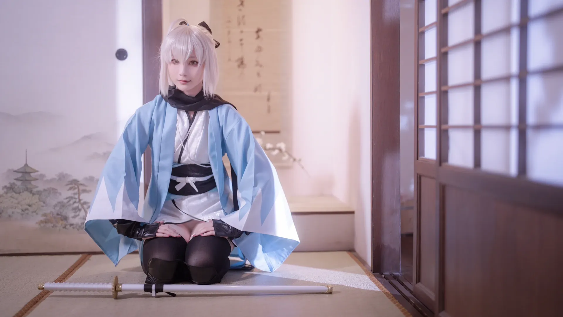 二次元攝影, Fate/Grand Order, 沖田總司cos, 和風寫真, 櫻花庭院 - 第17張